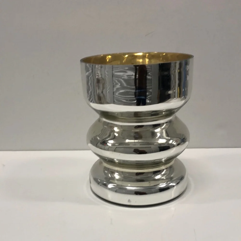 West Elm Silver and Gold Decorative Vase